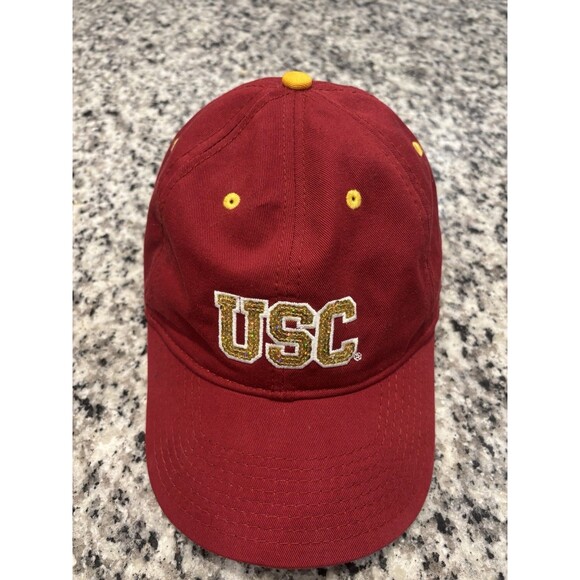 Vintage USC Trojans Sequined Logo Strapback Hat Red Gold by The Game Script - Picture 2 of 9